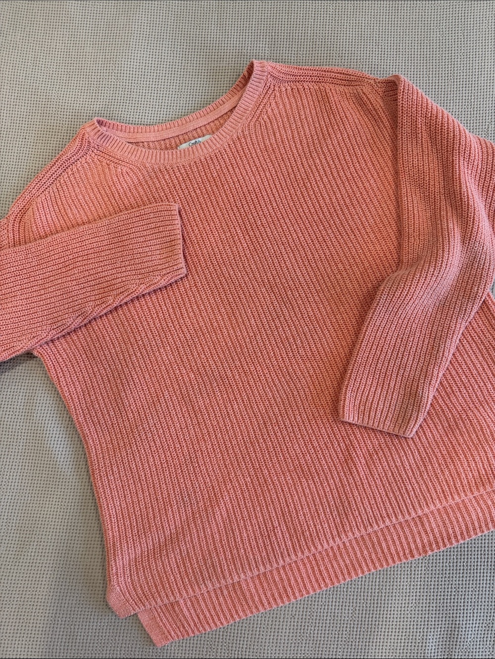 croft & barrow Coral Ribbed Crewneck Sweater